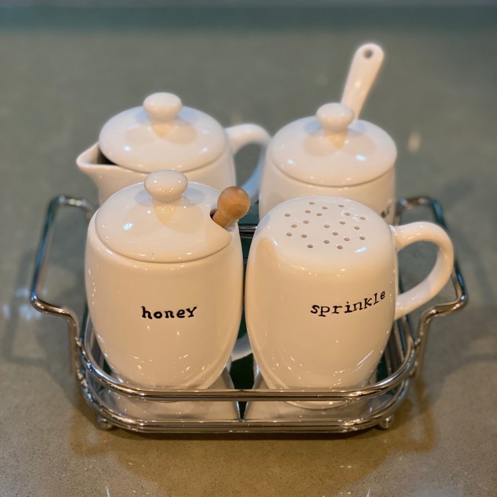 Pottery Barn Ceramic Coffee House Set